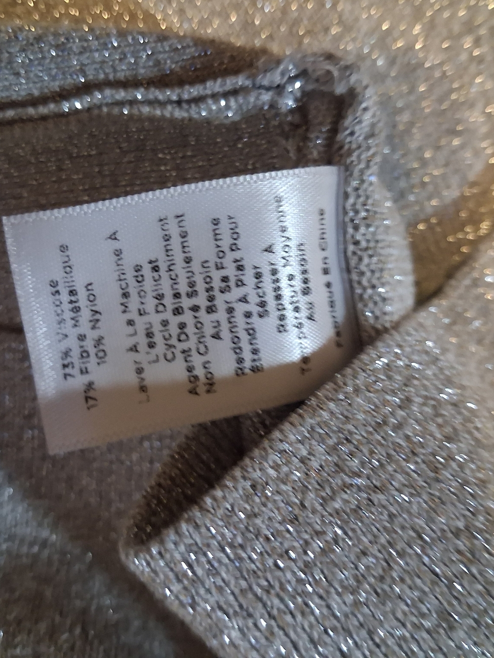Y2K Talbots Metallic Silver Gray Boatneck Sweater Medium Petite Shiny Knit - Picture 4 of 9